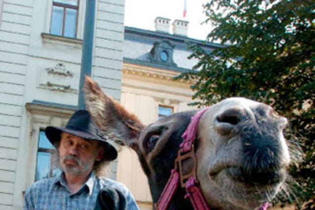 John Bok with donkey Biba, photo: CTK
